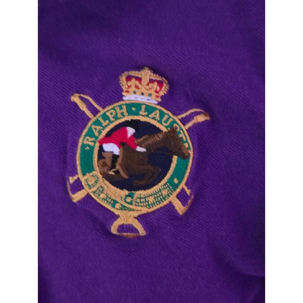 Ralph‎ Lauren Kids Polo Shirt Size 6 Purple Equestrian Patch Short Sleeve